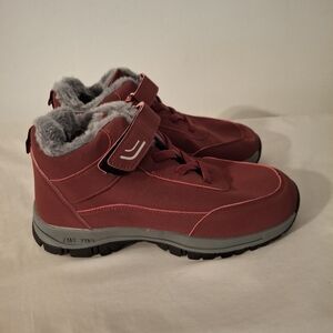 FME Women's Burgandy Winter Fur Lined Boots
